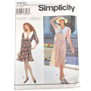 1990s Simplicity 9405 Vintage Maren Dress Sewing Pattern Size Z 20 22 24 Uncut
